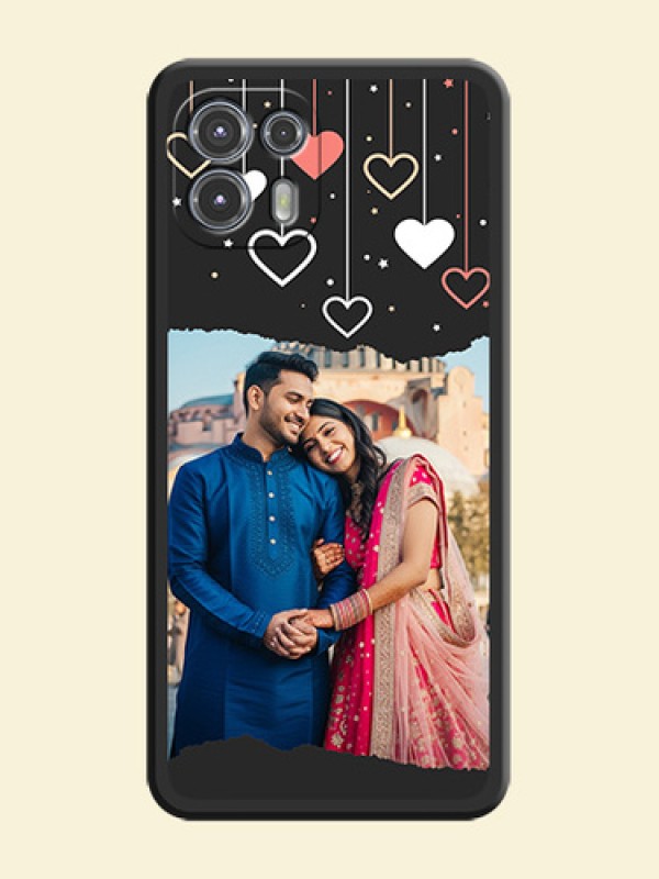 Love Hangings with Splash Wave Picture on Space Black Custom Soft Matte Phone Back Cover - Moto Edge 20 Fusion 5G