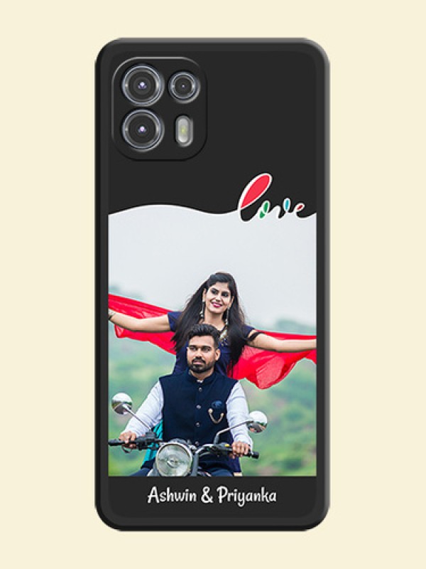 Fall in Love Pattern with Picture on Photo on Space Black Soft Matte Mobile Case - Moto Edge 20 Fusion 5G