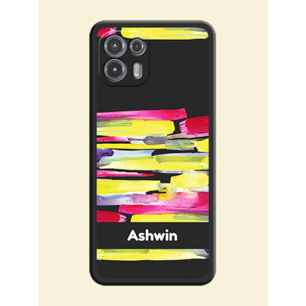 Brush Coloured on Space Black Personalized Soft Matte Phone Covers - Moto Edge 20 Fusion 5G Brush Coloured on Space Black Personalized Soft Matte Phone Covers - Moto Edge 20 Fusion 5G