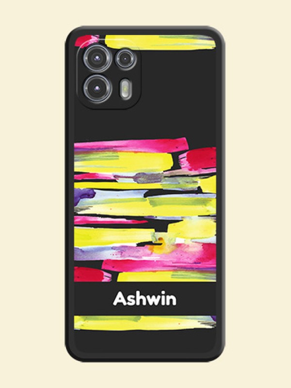 Brush Coloured on Space Black Personalized Soft Matte Phone Covers - Moto Edge 20 Fusion 5G