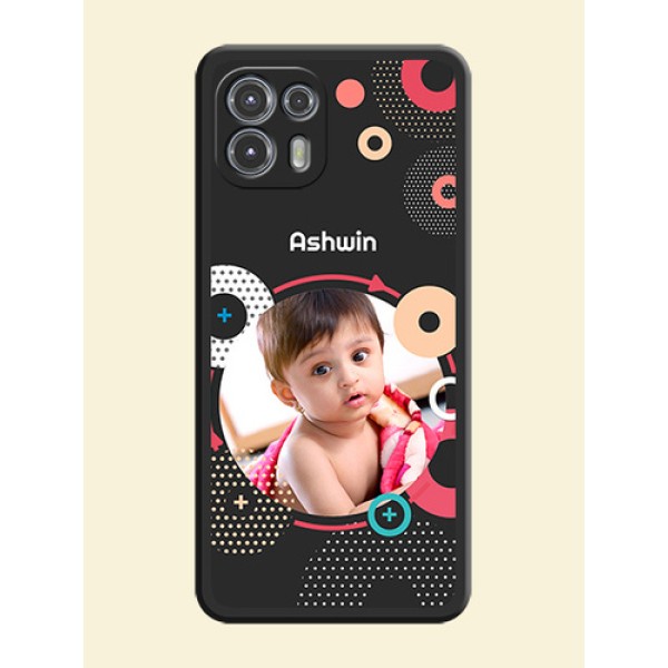 Multicoloured Round Image on Personalised Space Black Soft Matte Cases - Moto Edge 20 Fusion 5G Multicoloured Round Image on Personalised Space Black Soft Matte Cases - Moto Edge 20 Fusion 5G