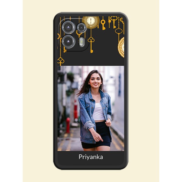 Decorative Design with Text on Space Black Custom Soft Matte Back Cover - Moto Edge 20 Fusion 5G Decorative Design with Text on Space Black Custom Soft Matte Back Cover - Moto Edge 20 Fusion 5G