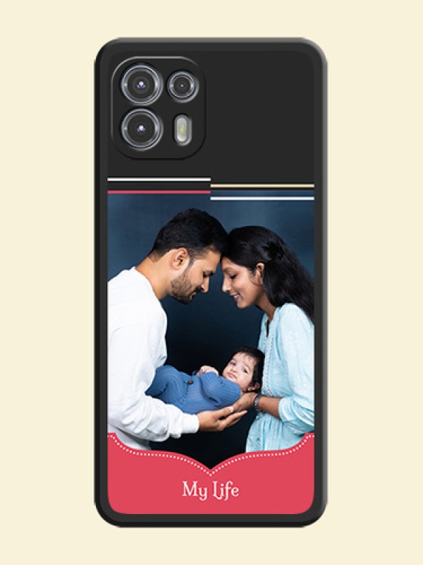 Classic Plain Design with Name on Photo on Space Black Soft Matte Phone Cover - Moto Edge 20 Fusion 5G