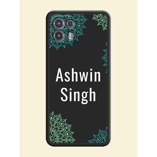 Your Name with Floral Design on Space Black Custom Soft Matte Back Cover - Moto Edge 20 Fusion 5G Your Name with Floral Design on Space Black Custom Soft Matte Back Cover - Moto Edge 20 Fusion 5G