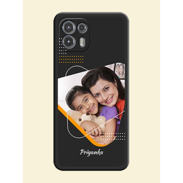 Yellow Triangle on Photo on Space Black Soft Matte Phone Cover - Moto Edge 20 Fusion 5G Yellow Triangle on Photo on Space Black Soft Matte Phone Cover - Moto Edge 20 Fusion 5G