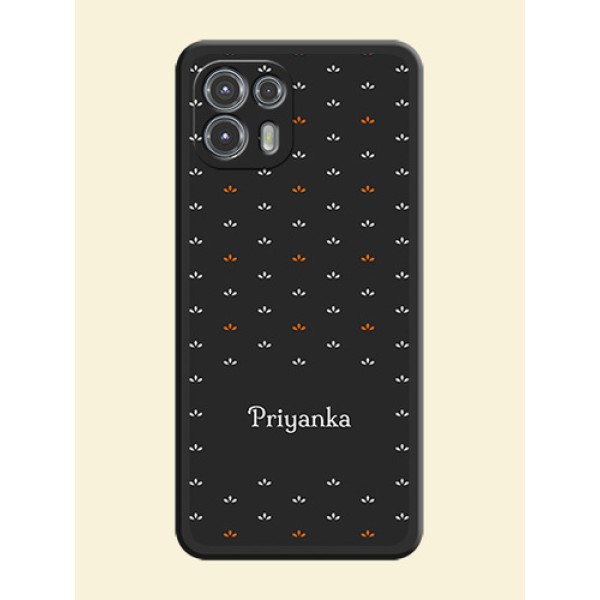 Simple Pattern With Custom Text On Space Black Personalized Soft Matte Phone Covers -Motorola Moto Edge 20 Fusion 5G Simple Pattern With Custom Text On Space Black Personalized Soft Matte Phone Covers -Motorola Moto Edge 20 Fusion 5G