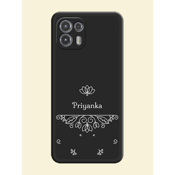Lotus Garden Custom Text On Space Black Personalized Soft Matte Phone Covers -Motorola Moto Edge 20 Fusion 5G Lotus Garden Custom Text On Space Black Personalized Soft Matte Phone Covers -Motorola Moto Edge 20 Fusion 5G