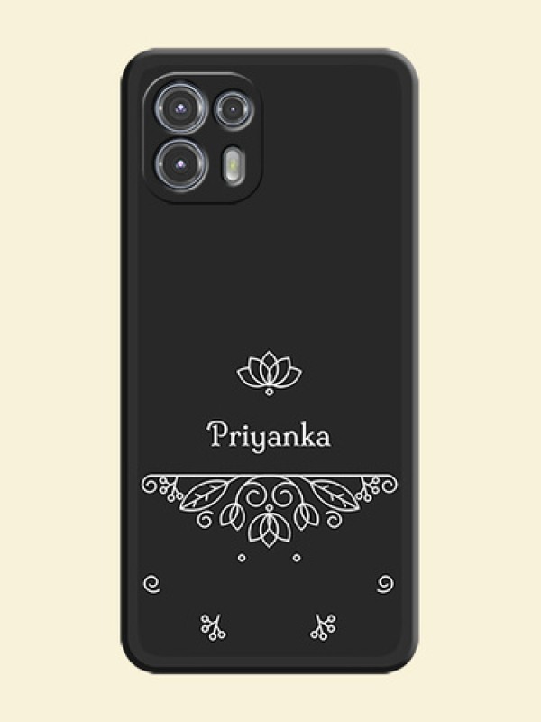 Lotus Garden Custom Text On Space Black Personalized Soft Matte Phone Covers -Motorola Moto Edge 20 Fusion 5G