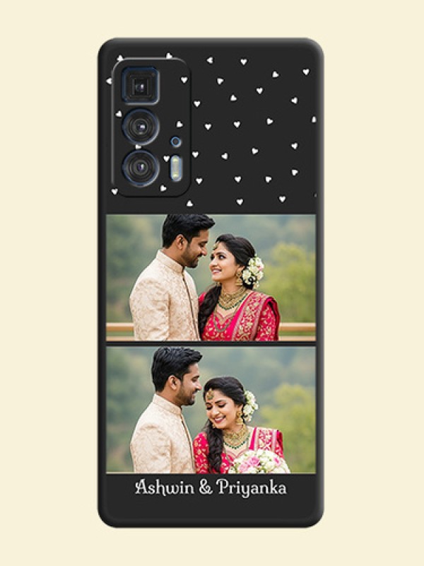 Miniature Love Symbols with Name on Space Black Custom Soft Matte Back Cover - Moto Edge 20 Pro