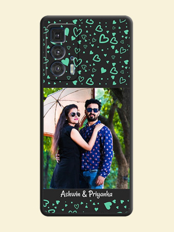 Sea Green Indefinite Love Pattern on Photo on Space Black Soft Matte Mobile Cover - Moto Edge 20 Pro