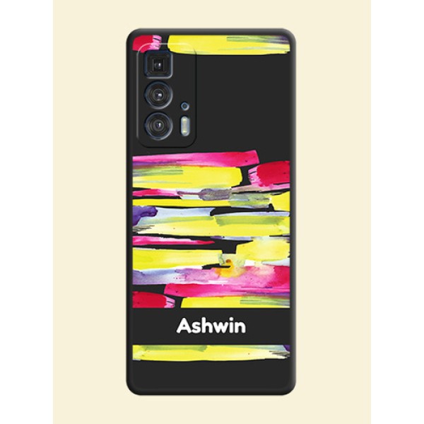 Brush Coloured on Space Black Personalized Soft Matte Phone Covers - Moto Edge 20 Pro Brush Coloured on Space Black Personalized Soft Matte Phone Covers - Moto Edge 20 Pro