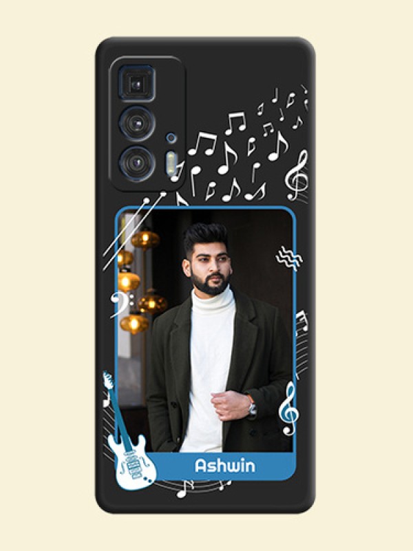 Musical Theme Design with Text on Photo on Space Black Soft Matte Mobile Case - Moto Edge 20 Pro