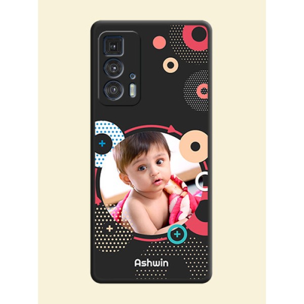 Multicoloured Round Image on Personalised Space Black Soft Matte Cases - Moto Edge 20 Pro Multicoloured Round Image on Personalised Space Black Soft Matte Cases - Moto Edge 20 Pro