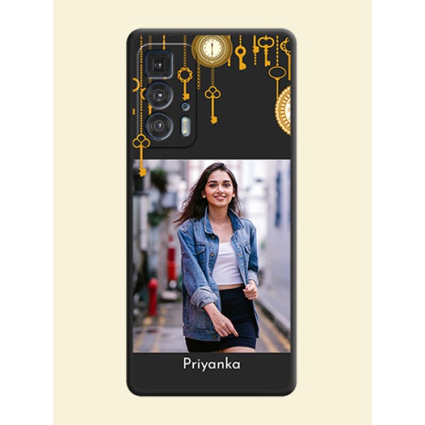Decorative Design with Text on Space Black Custom Soft Matte Back Cover - Moto Edge 20 Pro Decorative Design with Text on Space Black Custom Soft Matte Back Cover - Moto Edge 20 Pro