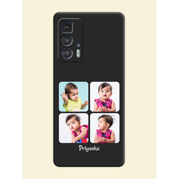 Floral Art with 6 Image Holder on Photo on Space Black Soft Matte Mobile Case - Moto Edge 20 Pro Floral Art with 6 Image Holder on Photo on Space Black Soft Matte Mobile Case - Moto Edge 20 Pro