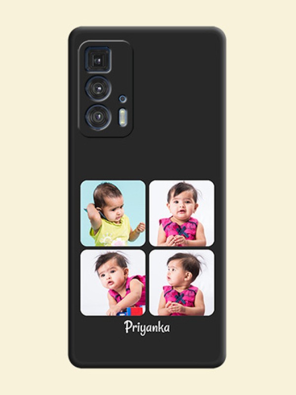 Floral Art with 6 Image Holder on Photo on Space Black Soft Matte Mobile Case - Moto Edge 20 Pro