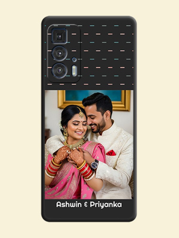 Line Pattern Design with Text on Space Black Custom Soft Matte Phone Back Cover - Moto Edge 20 Pro