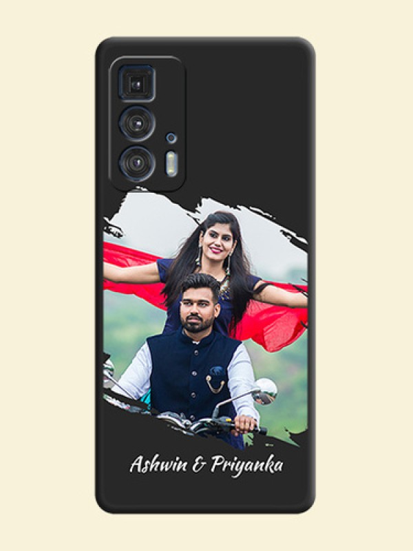Grunge Brush Strokes on Photo on Space Black Soft Matte Back Cover - Moto Edge 20 Pro
