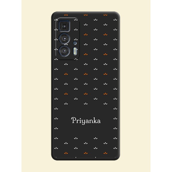 Simple Pattern With Custom Text On Space Black Personalized Soft Matte Phone Covers -Motorola Moto Edge 20 Pro Simple Pattern With Custom Text On Space Black Personalized Soft Matte Phone Covers -Motorola Moto Edge 20 Pro