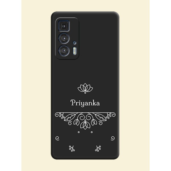 Lotus Garden Custom Text On Space Black Personalized Soft Matte Phone Covers -Motorola Moto Edge 20 Pro Lotus Garden Custom Text On Space Black Personalized Soft Matte Phone Covers -Motorola Moto Edge 20 Pro