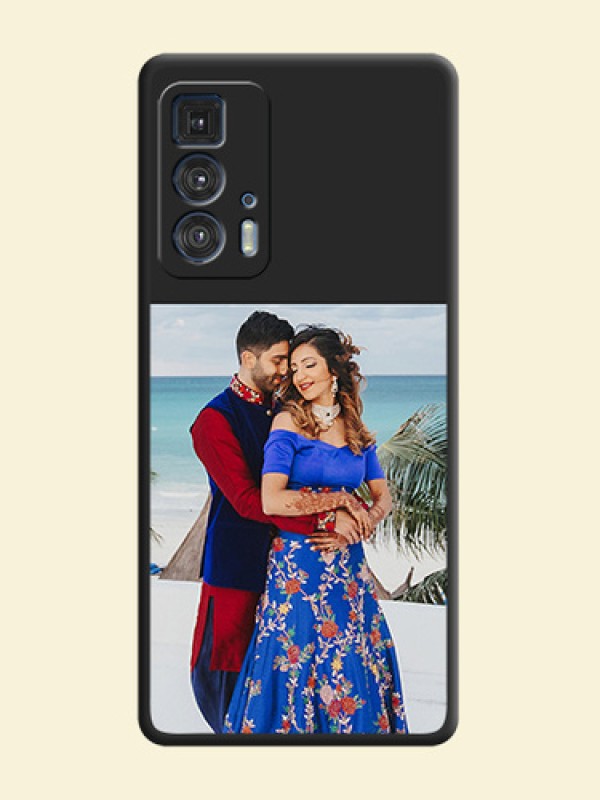 Image Upload With Space Black Color On Custom Soft Matte Mobile Back Cover - Motorola Moto Edge 20 Pro