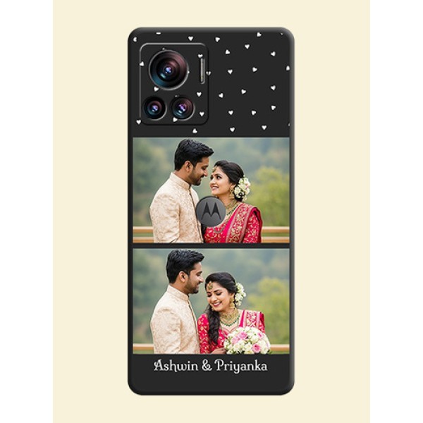 Miniature Love Symbols with Name on Space Black Custom Soft Matte Back Cover - Motorola Moto Edge 30 Ultra Miniature Love Symbols with Name on Space Black Custom Soft Matte Back Cover - Motorola Moto Edge 30 Ultra
