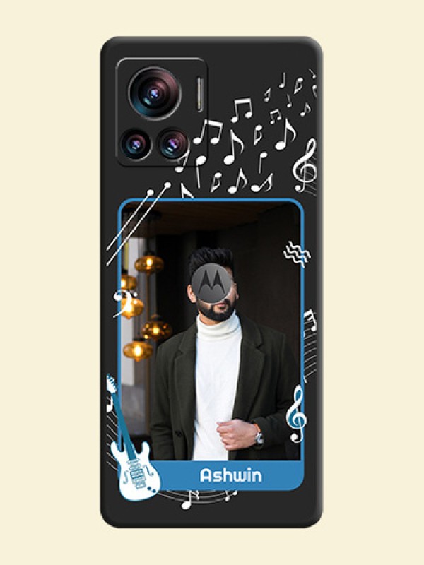Musical Theme Design with Text on Photo on Space Black Soft Matte Mobile Case - Motorola Moto Edge 30 Ultra
