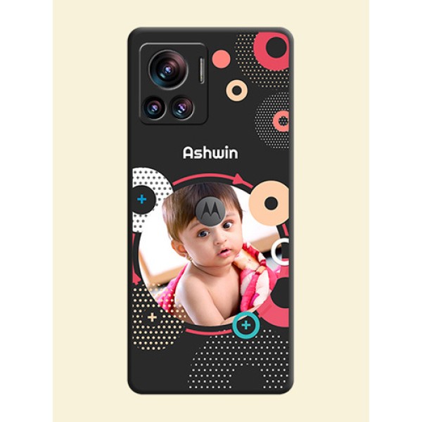 Multicoloured Round Image on Personalised Space Black Soft Matte Cases - Motorola Moto Edge 30 Ultra Multicoloured Round Image on Personalised Space Black Soft Matte Cases - Motorola Moto Edge 30 Ultra