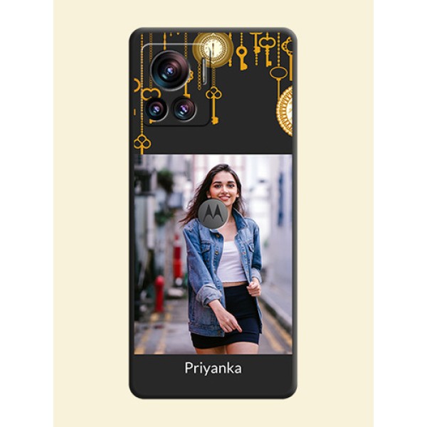 Decorative Design with Text on Space Black Custom Soft Matte Back Cover - Motorola Moto Edge 30 Ultra Decorative Design with Text on Space Black Custom Soft Matte Back Cover - Motorola Moto Edge 30 Ultra