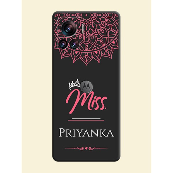 Mrs Name with Floral Design on Space Black Personalized Soft Matte Phone Covers - Motorola Moto Edge 30 Ultra Mrs Name with Floral Design on Space Black Personalized Soft Matte Phone Covers - Motorola Moto Edge 30 Ultra