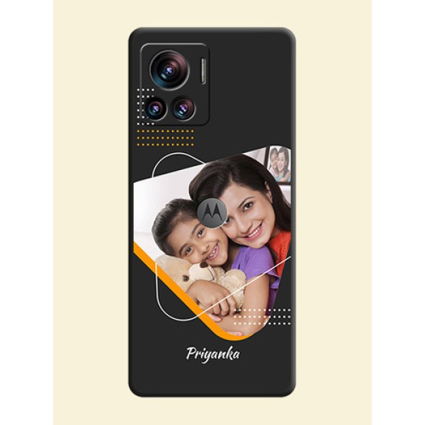 Yellow Triangle on Photo on Space Black Soft Matte Phone Cover - Motorola Moto Edge 30 Ultra Yellow Triangle on Photo on Space Black Soft Matte Phone Cover - Motorola Moto Edge 30 Ultra