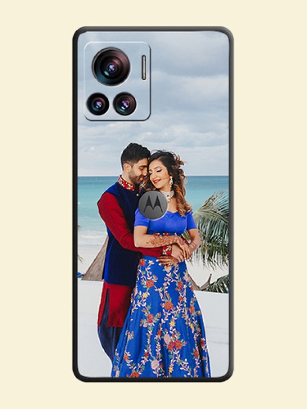 Full Single Pic Upload On Space Black Personalized Soft Matte Phone Covers -Motorola Moto Edge 30 Ultra