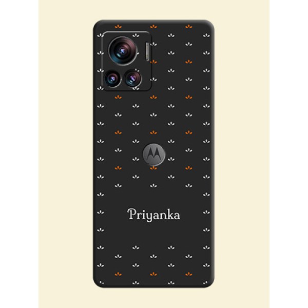 Simple Pattern With Custom Text On Space Black Personalized Soft Matte Phone Covers -Motorola Moto Edge 30 Ultra Simple Pattern With Custom Text On Space Black Personalized Soft Matte Phone Covers -Motorola Moto Edge 30 Ultra