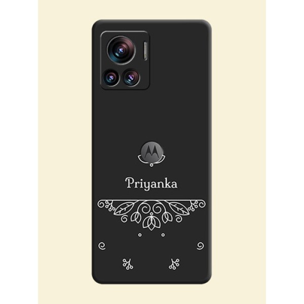 Lotus Garden Custom Text On Space Black Personalized Soft Matte Phone Covers -Motorola Moto Edge 30 Ultra Lotus Garden Custom Text On Space Black Personalized Soft Matte Phone Covers -Motorola Moto Edge 30 Ultra