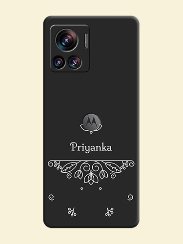 Lotus Garden Custom Text On Space Black Personalized Soft Matte Phone Covers -Motorola Moto Edge 30 Ultra