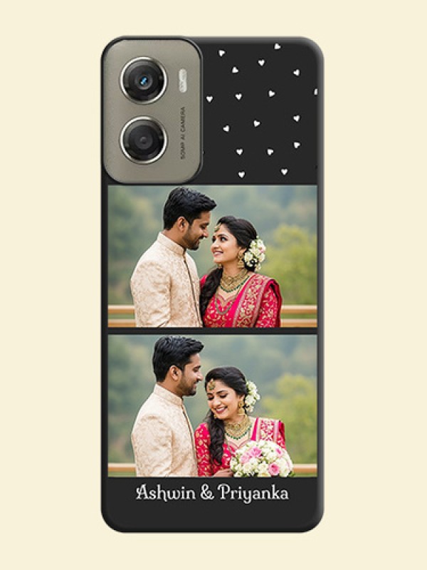 Miniature Love Symbols with Name On Space Black Custom Soft Matte Mobile Back Cover - Motorola Moto G06 Power