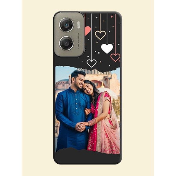 Love Hangings with Splash Wave Picture On Space Black Custom Soft Matte Mobile Back Cover - Motorola Moto G06 Power