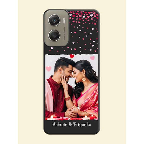 Fall in Love with Your Partner on Photo On Space Black Custom Soft Matte Mobile Back Cover - Motorola Moto G06 Power Fall in Love with Your Partner on Photo On Space Black Custom Soft Matte Mobile Back Cover - Motorola Moto G06 Power