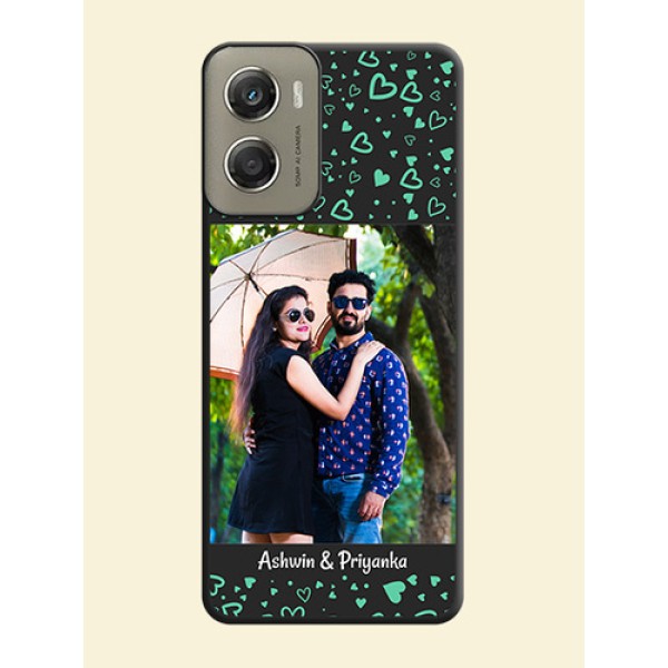 Sea Green Indefinite Love Pattern on Photo On Space Black Custom Soft Matte Mobile Back Cover - Motorola Moto G06 Power