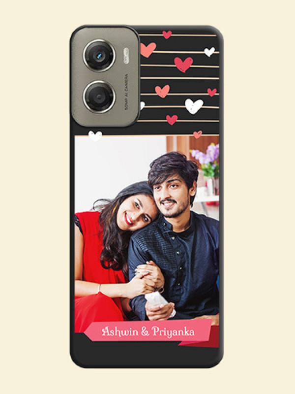 Love Pattern with Name on Pink Ribbon on Photo On Space Black Custom Soft Matte Mobile Back Cover - Motorola Moto G06 Power