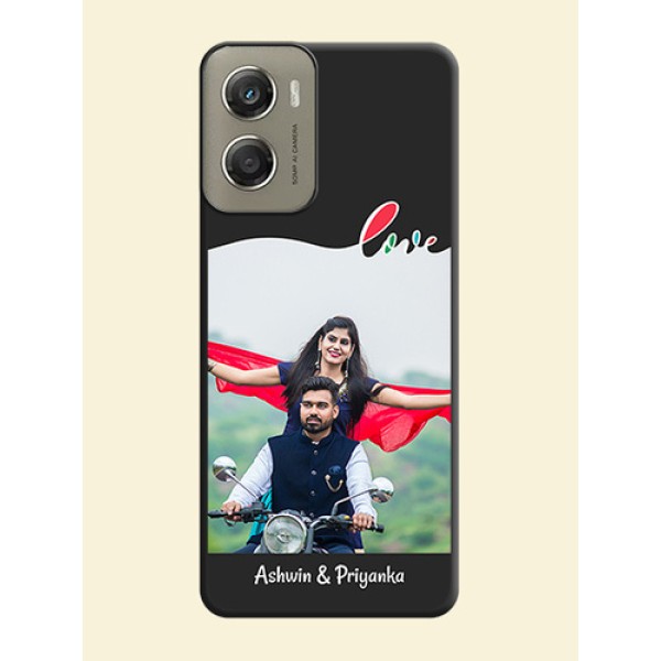 Fall in Love Pattern with Picture on Photo On Space Black Custom Soft Matte Mobile Back Cover - Motorola Moto G06 Power Fall in Love Pattern with Picture on Photo On Space Black Custom Soft Matte Mobile Back Cover - Motorola Moto G06 Power
