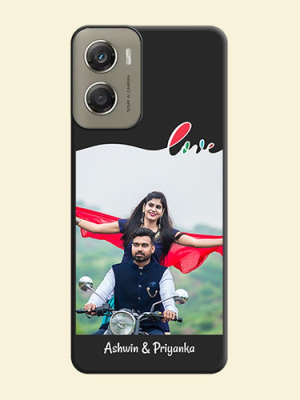 Fall in Love Pattern with Picture on Photo On Space Black Custom Soft Matte Mobile Back Cover - Motorola Moto G06 Power