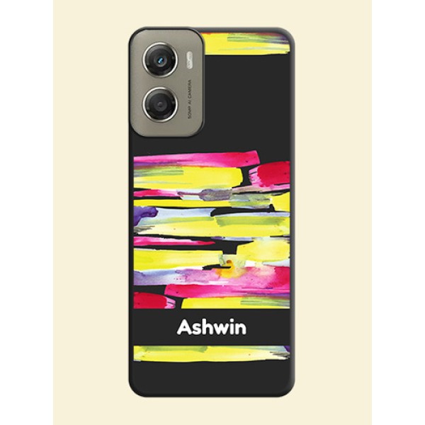 Brush Coloured On Space Black Custom Soft Matte Mobile Back Cover - Motorola Moto G06 Power Brush Coloured On Space Black Custom Soft Matte Mobile Back Cover - Motorola Moto G06 Power