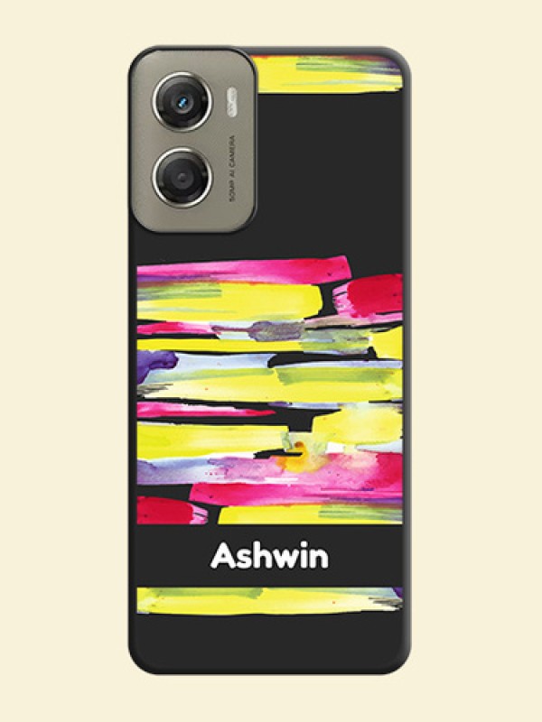 Brush Coloured On Space Black Custom Soft Matte Mobile Back Cover - Motorola Moto G06 Power