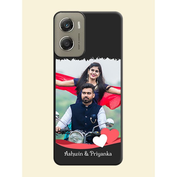 Pin Color Love Shaped Ribbon Design with Text On Space Black Custom Soft Matte Mobile Back Cover - Motorola Moto G06 Power