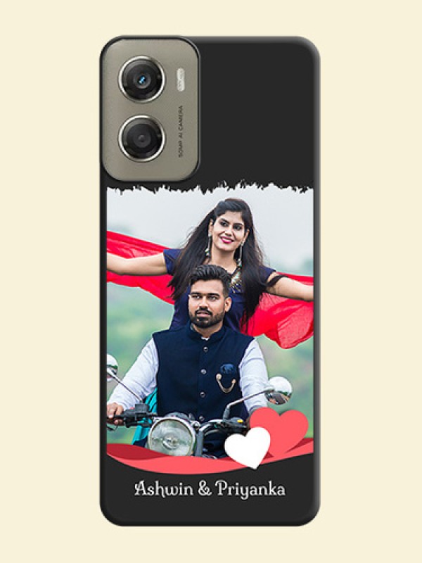 Pin Color Love Shaped Ribbon Design with Text On Space Black Custom Soft Matte Mobile Back Cover - Motorola Moto G06 Power