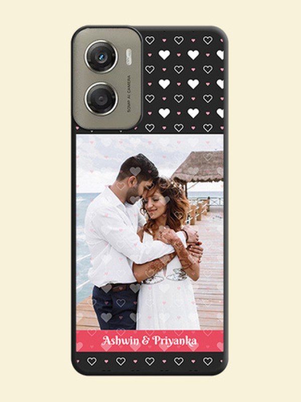 White Color Love Symbols with Text Design on Photo On Space Black Custom Soft Matte Mobile Back Cover - Motorola Moto G06 Power