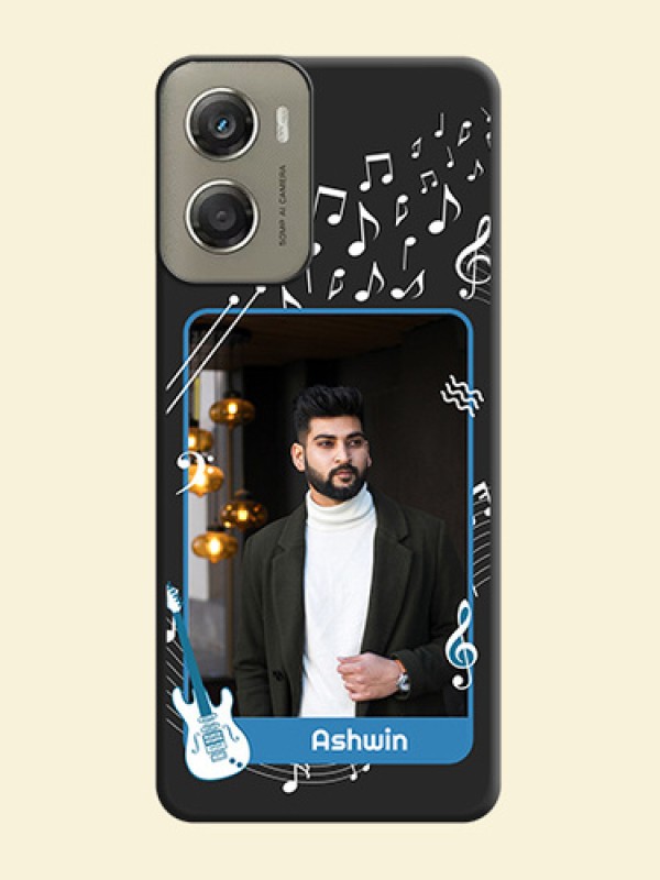 Musical Theme Design with Text on Photo On Space Black Custom Soft Matte Mobile Back Cover - Motorola Moto G06 Power