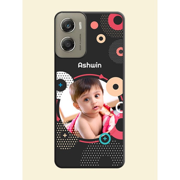 Multicoloured Round Image On Space Black Custom Soft Matte Mobile Back Cover - Motorola Moto G06 Power Multicoloured Round Image On Space Black Custom Soft Matte Mobile Back Cover - Motorola Moto G06 Power