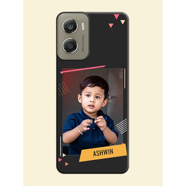 Photo Frame with Triangle Small Dots on Photo On Space Black Custom Soft Matte Mobile Back Cover - Motorola Moto G06 Power
